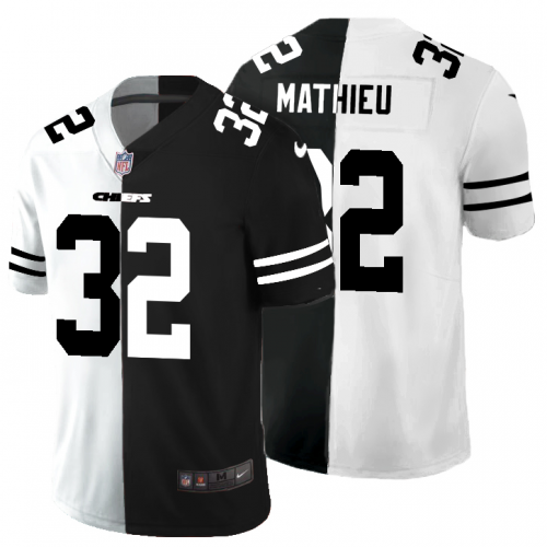 Kansas City Kansas City Chiefs #32 Tyrann Mathieu Men's Black V White Peace Split Vapor Untouchable Limited Jersey Men's