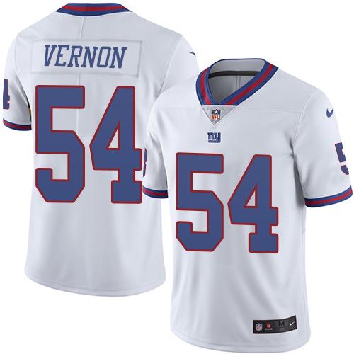 New York Giants #54 Olivier Vernon White Men's Stitched Limited Rush Jersey Men's