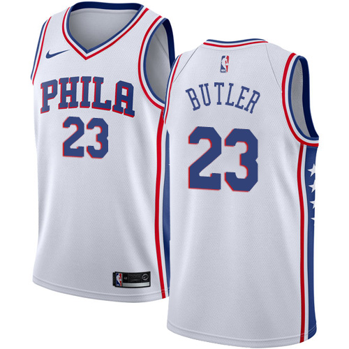 Philadelphia 76ers #23 Jimmy Butler White Swingman Association Edition Jersey Mens