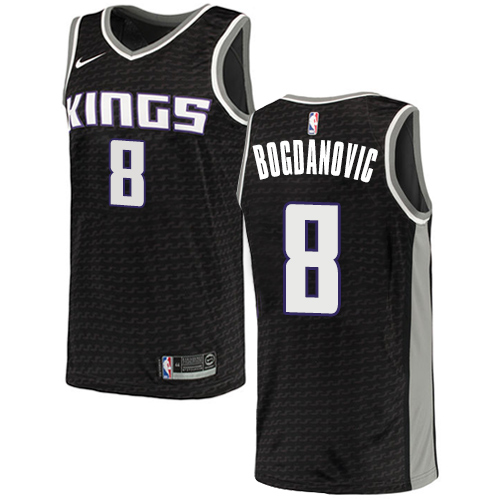 Sacramento Kings #8 Bogdan Bogdanovic Black Youth Swingman Statement Edition Jersey Youth