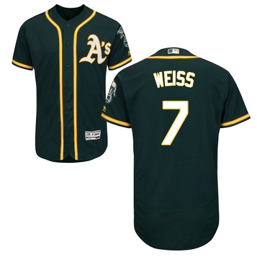 Oakland Athletics #7 Walt Weiss Green Flexbase Authentic Collection Stitched Jersey Men's