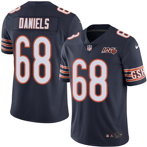 Chicago Bears #68 James Daniels Navy Blue Team Color Men's 100th Season Stitched Vapor Untouchable Limited Jersey Men's