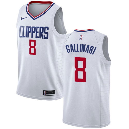 Los Angeles Clippers #8 Danilo Gallinari White Womens Swingman Association Edition Jersey Womens