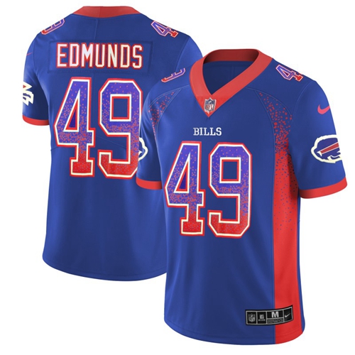 Bills #49 Tremaine Edmunds Royal Blue Team Color Men's Stitched Limited Rush Drift Fashion Jersey