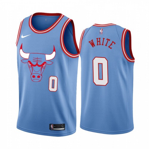 Chicago Bulls #0 Coby White Mens Unveil 2019-20 City Edition Swingman Jersey Blue Mens