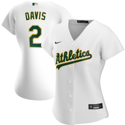 Oakland Oakland Athletics #2 Khris Davis Women's Home 2020 Player Jersey White Womens