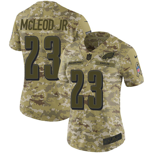 Philadelphia Eagles #23 Rodney McLeod Jr Camo Women's Stitched Limited 2018 Salute to Service Jersey Womens
