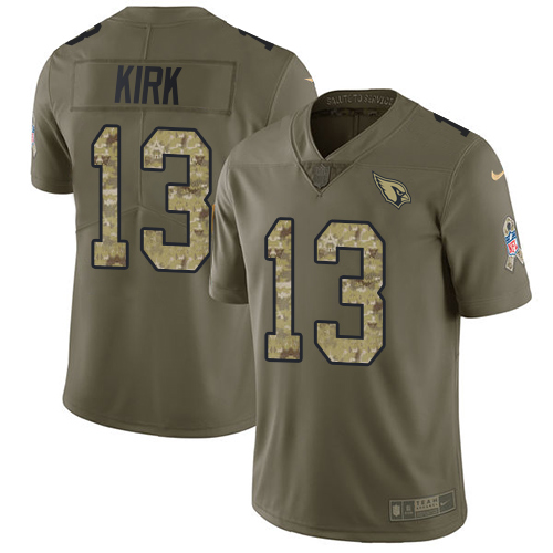 Arizona Cardinals #13 Christian Kirk Olive/Camo Men's Stitched Limited 2017 Salute to Service Jersey Men's