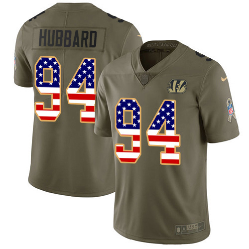 Bengals #94 Sam Hubbard Olive/USA Flag Youth Stitched Limited 2017 Salute To Service Jersey