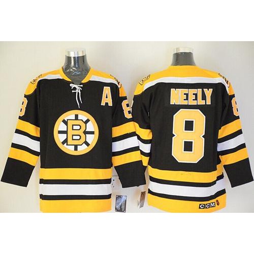 Boston Bruins #8 Cam Neely Black CCM Throwback Stitched Jersey Men's