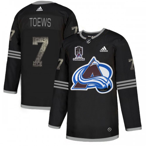 Adidas Colorado Avalanche #7 Devon Toews Black Youth 2022 Stanley Cup Champions Authentic Classic Stitched Jersey Youth