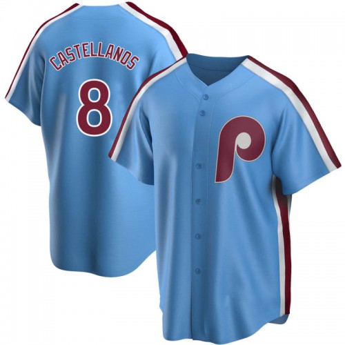 Philadelphia Philadelphia Phillies #8 Nick Castellanos Men's Light Blue Road Cooperstown Collection Replica Player Jersey Men's