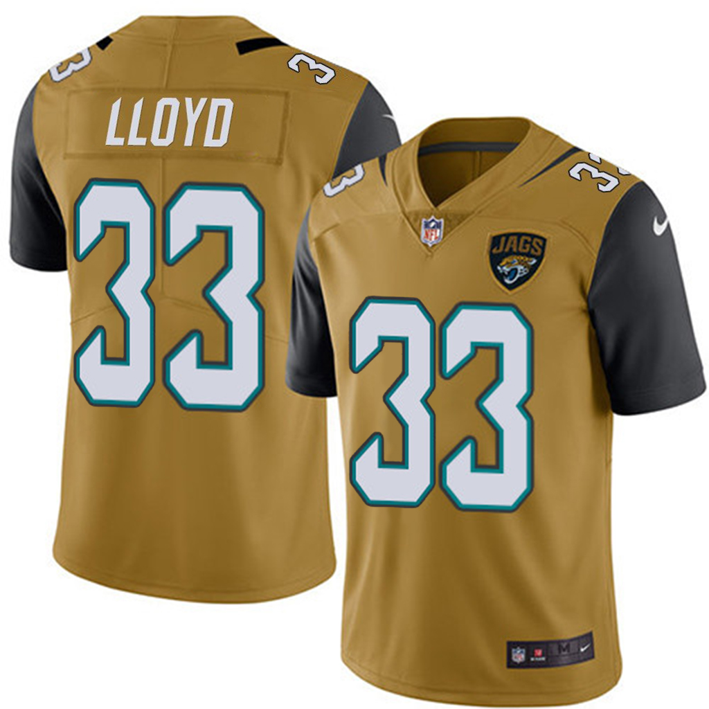 Jaguars #33 Devin Lloyd Gold Men's Stitched Limited Rush Jersey