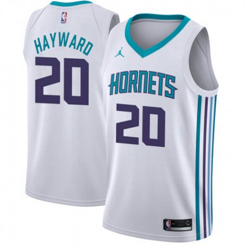 Charlotte Hornets #20 Gordon Hayward White Womens Jordan Swingman Association Edition Jersey Womens