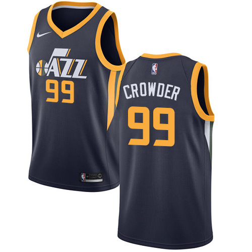 Utah Jazz #99 Jae Crowder Navy Swingman Icon Edition Jersey Mens