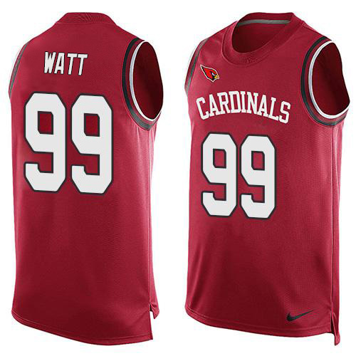 Cardinals #99 J.J. Watt Red Team Color Men's Stitched Limited Tank Top Jersey