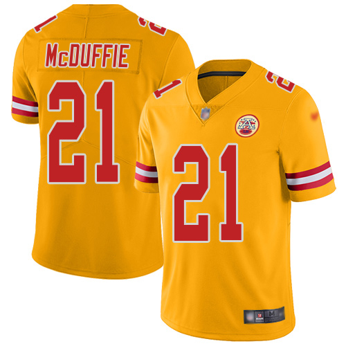 Chiefs #21 Trent McDuffie Gold Youth Stitched Limited Inverted Legend Jersey
