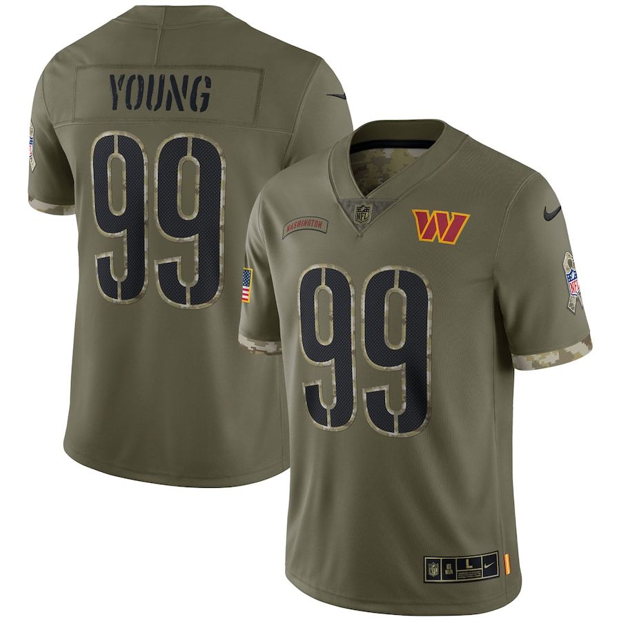 Washington Commanders #99 Chase Young Men's 2022 Salute To Service Limited Jersey - Olive