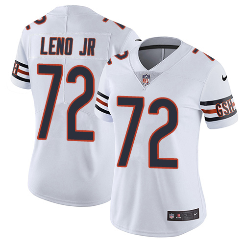 Chicago Bears #72 Charles Leno Jr White Women's Stitched Vapor Untouchable Limited Jersey Womens
