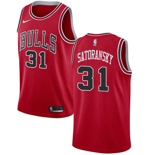 Chicago Bulls #31 Tomas Satoransky Red Swingman Icon Edition Jersey Mens
