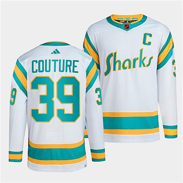 San Jose Sharks #39 Logan Couture Men's Adidas Reverse Retro 2.0 Authentic Player Jersey - White