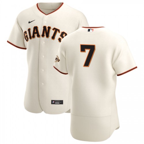 San Francisco San Francisco Giants #7 Donovan Solano Men's Cream Home 2020 Authentic Player Jersey Men's