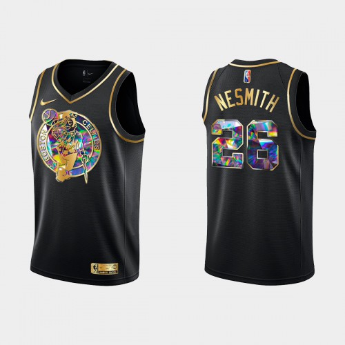 Boston Boston Celtics #26 Aaron Nesmith Mens Golden Edition Diamond Logo 2021/22 Swingman Jersey - Black Mens