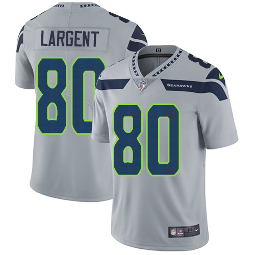 Seahawks #80 Steve Largent Grey Alternate Men's Stitched Vapor Untouchable Limited Jersey