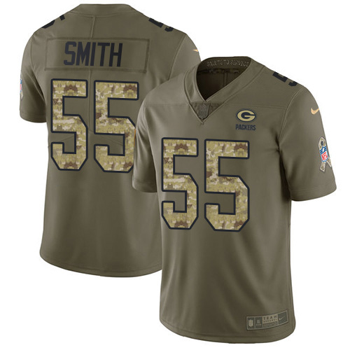 Green Bay Packers #55 Za'Darius Smith Olive/Camo Men's Stitched Limited 2017 Salute To Service Jersey Men's