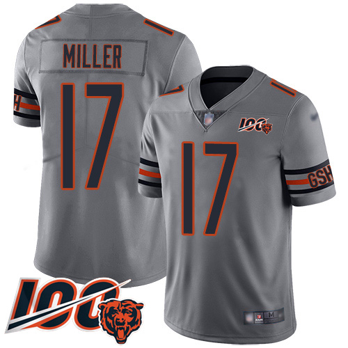 Chicago Bears #17 Anthony Miller Silver Youth Stitched Limited Inverted Legend 100th Season Jersey Youth