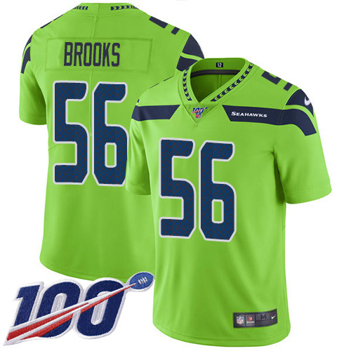 Seattle Seahawks #56 Jordyn Brooks Green Youth Stitched Limited Rush 100th Season Jersey Youth