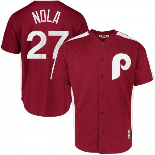 Philadelphia Philadelphia Phillies #27 Aaron Nola Majestic 1979 Saturday Night Special Cool Base Cooperstown Player Jersey Maroon Men's