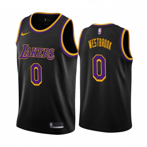Los Angeles Los Angeles Lakers #0 Russell Westbrook Womens Black Swingman 2020-21 Earned Edition Jersey Womens