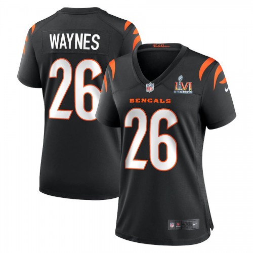 Cincinnati Cincinnati Bengals #26 Trae Waynes White Super Bowl LVI Patch Women's Game Jersey Womens
