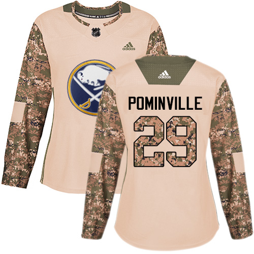Adidas Buffalo Sabres #29 Jason Pominville Camo Authentic 2017 Veterans Day Women's Stitched Jersey Womens
