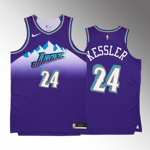 Utah Utah Jazz #24 Walker Kessler Mens Purple 2022-23 Classic Edition Jersey Mens