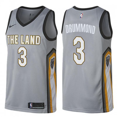 Cleveland Cavaliers #3 Andre Drummond Gray Swingman City Edition Jersey Mens