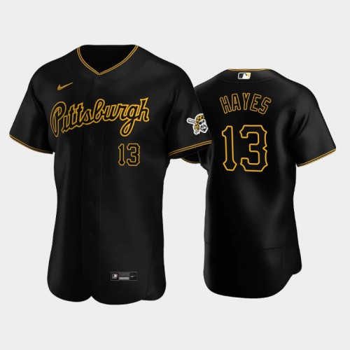 Pittsburgh Pittsburgh Pirates #13 Ke'Bryan Hayes Authentic Men's Alternate Jersey - Black Men's