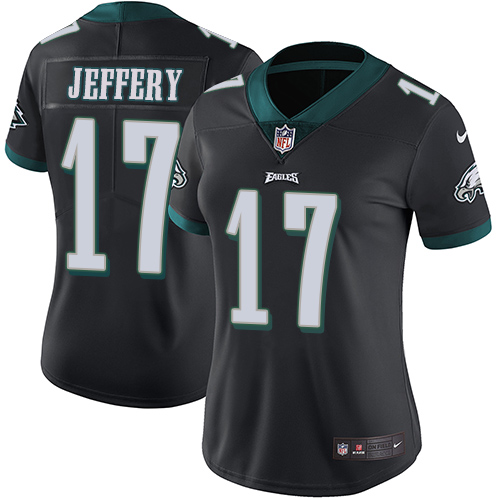 Philadelphia Eagles #17 Alshon Jeffery Black Alternate Women's Stitched Vapor Untouchable Limited Jersey Womens