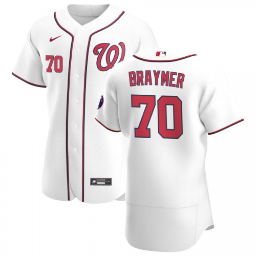 Washington Washington Nationals #70 Ben Braymer Men's White Home 2020 Authentic Player Jersey Men's