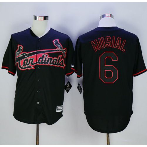 St.Louis Cardinals #6 Stan Musial Black New Cool Base Fashion Stitched Jersey Men's