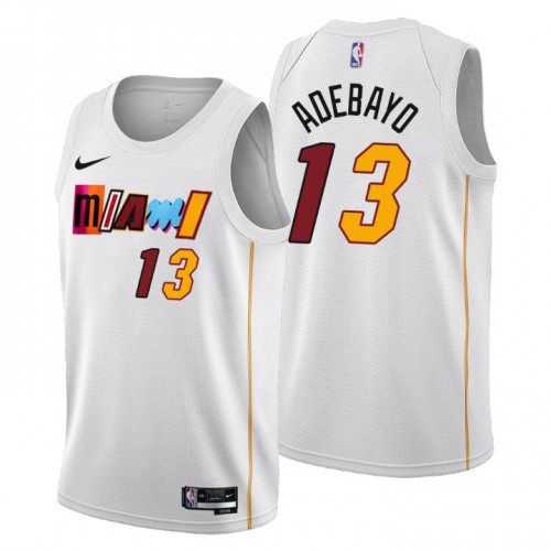 Miami Heat #13 Bam Adebayo Mens 2022-23 City Edition Jersey - Cherry Blossom White Mens