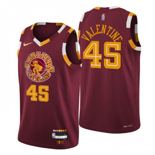 Cleveland Cleveland Cavaliers #45 Denzel Valentine Mens Wine 2021/22 Swingman Jersey - City Edition Mens