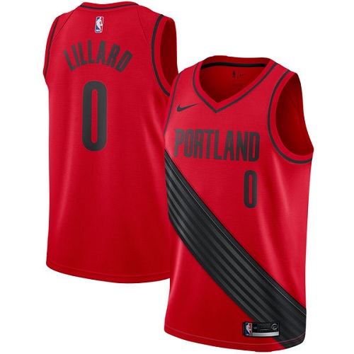 Portland Trail Blazers #0 Damian Lillard Red Youth Swingman Statement Edition Jersey Youth