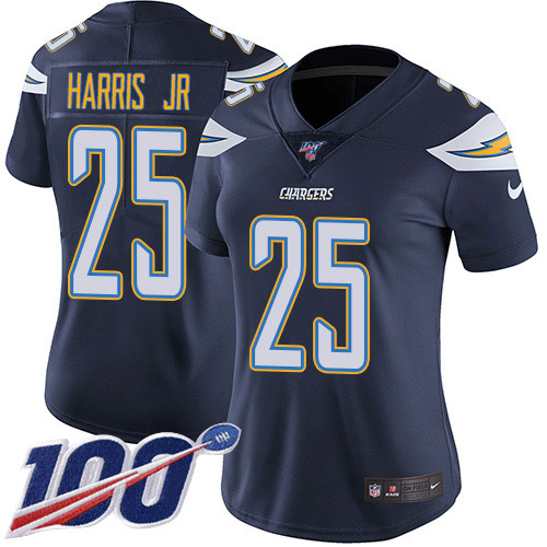 Los Angeles Chargers #25 Chris Harris Jr Navy Blue Team Color Women's Stitched 100th Season Vapor Untouchable Limited Jersey Womens