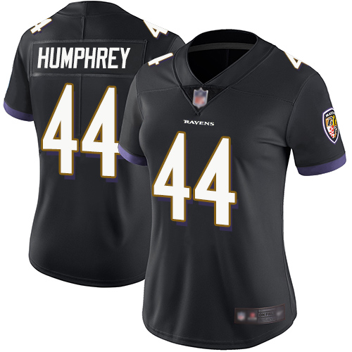 Baltimore Ravens #44 Marlon Humphrey Black Alternate Women's Stitched Vapor Untouchable Limited Jersey Womens