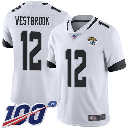 Jacksonville Jaguars #12 Dede Westbrook White Men's Stitched 100th Season Vapor Limited Jersey Men's