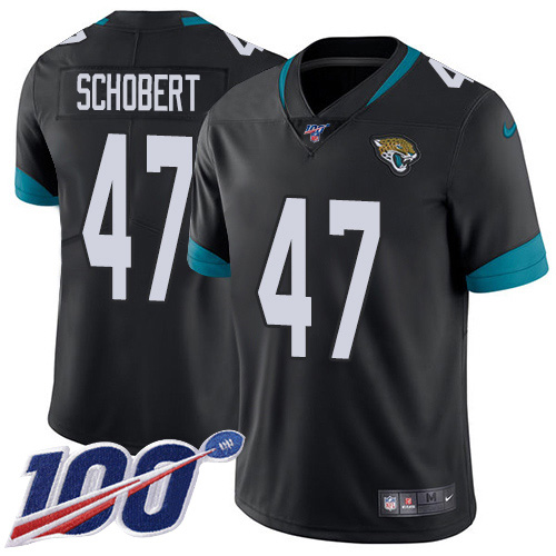 Jacksonville Jaguars #47 Joe Schobert Black Team Color Youth Stitched 100th Season Vapor Untouchable Limited Jersey Youth