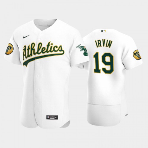 Oakland Oakland Athletics #19 Cole Irvin Men's 2022 Ray Patch Authentic Home White Jersey Men's