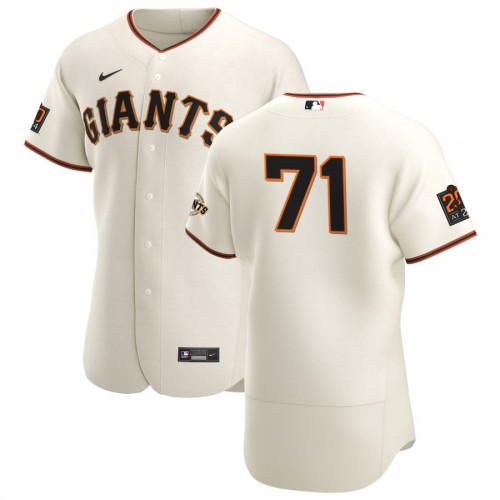San Francisco San Francisco Giants #71 Tyler Rogers Men's Cream Home 2020 Authentic 20 at 24 Patch Player Jersey Men's